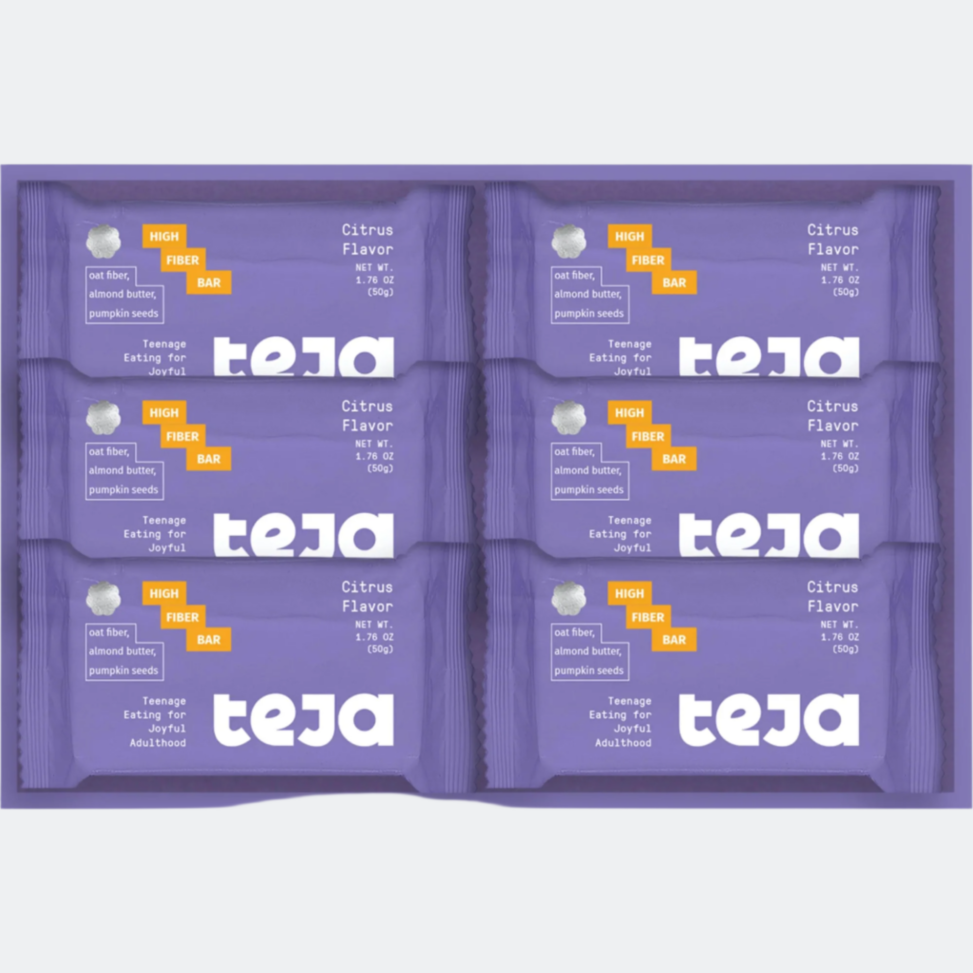 Fiber Energy Bar, 6 pack Teja Life